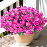 HyeFlora artificial camellia fuchsia outdoor plant close-up for curb appeal