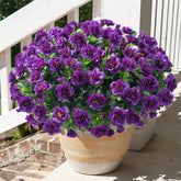 HyeFlora artificial camellia outdoor in dark purple, UV-resistant for year-round porch color