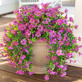 HyeFlora outdoor purple artificial flowers garland 2pc adds year-round color to porch decor