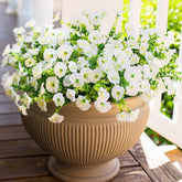 HyeFlora white morning glory with eucalyptus for outdoor display, UV resistant for durability