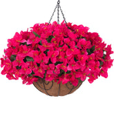 HyeFlora artificial hanging flowers with bougainvillea basket for outdoor decorβno watering