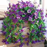 HyeFlora dark purple artificial flowers for outdoor garland decor that lasts