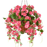 HyeFlora hanging hibiscus basket pink for year-round outdoor color