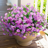 HyeFlora morning glory bundle purple with eucalyptus leaves for durable outdoor decor.