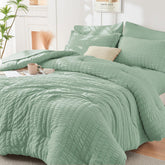 HYMOKEGE sage green full-size comforter set for cohesive, all-season bedroom styling
