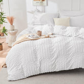 HYMOKEGE white duvet cover king, smooth fabric for a cloud-soft sleep experience