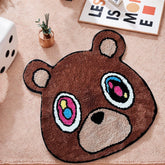 HYPEECE Graduation Bear Rug front view shows plush texture and bold graphics