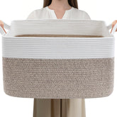 HZFTJOY 96L large blanket basket shows spacious capacity for blankets and pillows
