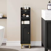 Hzuaneri bathroom storage cabinet front view, compact footprint ideal for tight spaces.