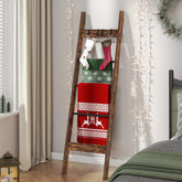 Hzuaneri blanket ladder side view showing space-saving design for blankets and towels