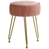 IBUYKE pink velvet vanity stool with plush seat for makeup sessions