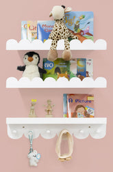 icnjdmopclean wall book shelves hooks set 3 for organized kids room storage