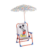 Idea Nuova Disney Mickey Beach Chair with Umbrella back view shading a child at the shore