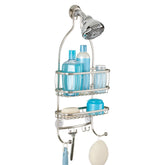 iDesign York metal wire shower caddy with extra-wide space for all shower essentials.