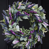 Idyllic Lavender Wreath full view on a 20-inch wreath for year-round curb appeal