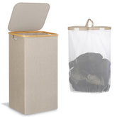 IEGrow laundry basket with lid shows 110L capacity for family laundry.