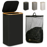 iEGrow laundry hamper with lid showing 110L capacity for family laundry organization