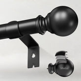 IFELS heavy duty curtain rod in matte black, sturdy support for large windows.