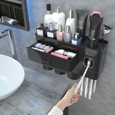 ihave toothbrush holder wall-mounted tray for organized bathroom storage.