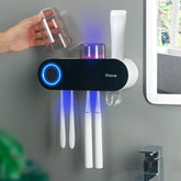 iHave toothbrush holders wall mount in a modern bathroom enhancing counter space efficiency