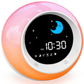 iHoo Toddlers Sleep Clock front view with sun and moon indicators guiding wake times.