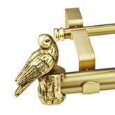 ILAISIHOME brushed gold curtain rod with bird finial adds elegant decor