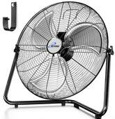iLiving 20-inch heavy-duty floor and wall fan front view for garage cooling and air circulation.