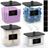 COAZEX 3+1 Pack Clear Laundry Pods Container & Dryer Sheet Holder β Square Storage Jars