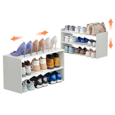 X-cosrack 2-Pack 2-Tier Expandable Shoe Rack Organizer β Adjustable, Stackable, White Wood
