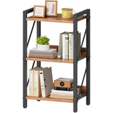 HOOBRO 3-Tier Industrial Bookshelf β Rustic Brown/Black, 16.5x11x28.5 in