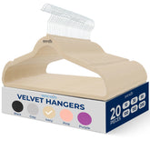 SereneLife 20 Pack Velvet Hangers - Non-Slip Felt Hangers with 360Β° Swivel Hook - Ultra-Thin, Lightweight, Space Saving for Shirts, Sweaters, Hoodies, Kids Clothes & Dresses