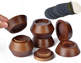 FASONLA bed risers set of 8 in walnut finish raises furniture securely.