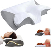 Imgjsx Vitasleep Migraine Pillow shows ergonomic contour supporting neck and shoulders