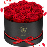 Impouo Forever Flowers 12 red preserved roses in a box a lasting romantic gift.
