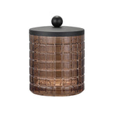 Indecor Home amber glass apothecary jar with etched grid, ideal for bathroom organization