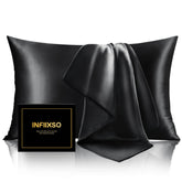 INFIIXSO Mulberry silk pillowcase 2-pack for smooth hair and skin.