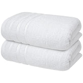 Infinitee Xclusives 100% cotton towels in brilliant white show plush softness.