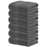 Infinitee Xclusives dark grey hand towel close-up showing plush softness for spa-like bathroom vibes