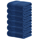 Infinitee Xclusives tranquil navy hand towels six-pack for a cohesive bathroom upgrade