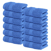 Infinitee Xclusives washcloths in eloquent blue, 12-pack, 13x13 inches, gentle on skin.