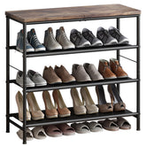 INGIORDAR four-tier shoe rack top MDF board for organized entryway storage.