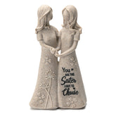 INLOMEM sister figurine hand-painted granite shows a heartfelt friendship keepsake for desks.