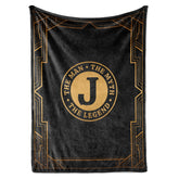 InnoBeta Legend Initial Plush Throw on sofa, cozy evenings and warm comfort.