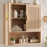 INNOD bathroom wall storage cabinet with door keeps essentials organized and hidden.
