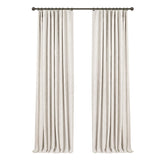 INOVADAY 100% blackout beige curtains in a bedroom setting for deep darkness