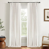 INOVADAY beige blackout curtains 50x72 panel front view for bedroom darkness