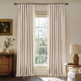INOVADAY blackout curtains in oatmeal with clip rings for flexible installation in bedrooms