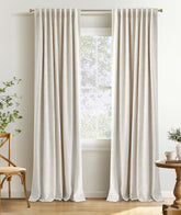 INOVADAY blackout curtains two-panel setup blocks light for daytime naps.