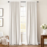 INOVADAY backtab linen blackout curtains offer elegant pleats and light control.