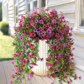 INQCMY artificial daisy hanging outdoors for a bright porch accent.